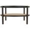 34" Brown Rattan Coffee Table with Pressed Tempered Glass Top